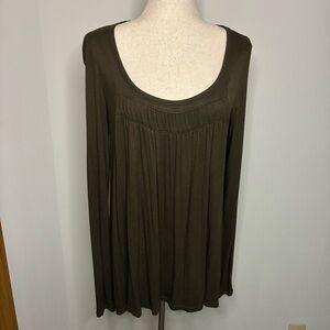 We The Free by Free People Brown Long Sleeve Boho Tunic Top Size M